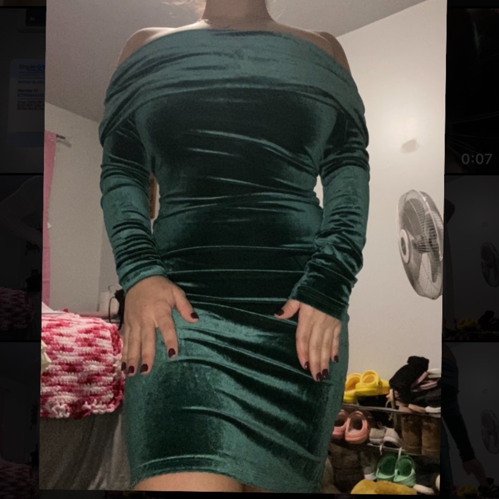 Forever 21 Off the Shoulder Velvet Dress